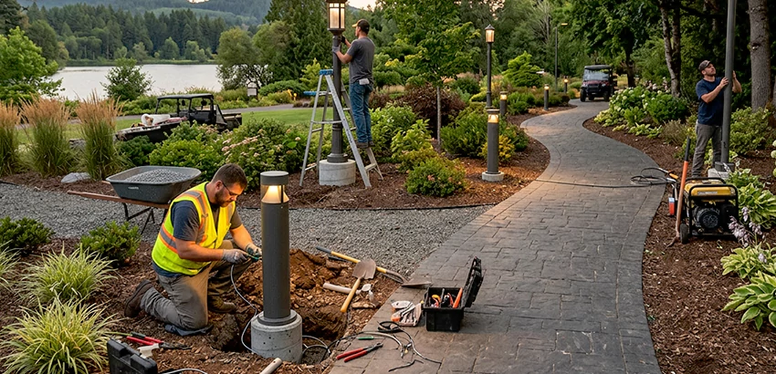 Landscape Post, Pole, and Bollard Lighting Installation in Deltona